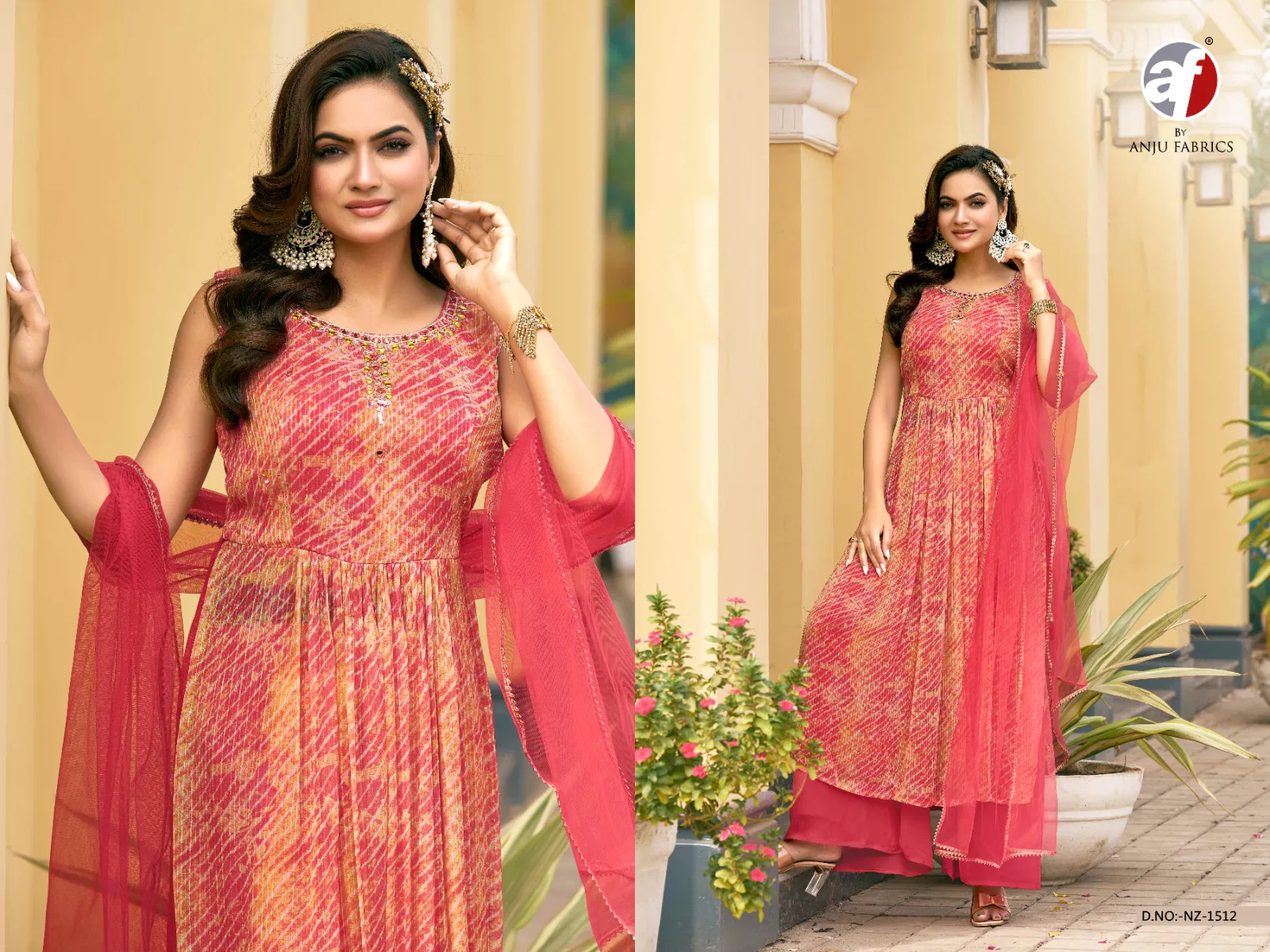 Nz 1512 By AF Corchet Georgette Printed Kurti With Bottom Dupatta Orders In India